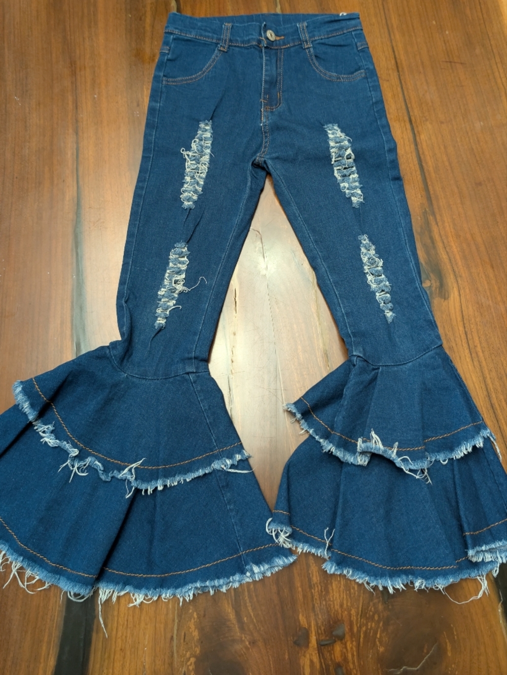 Girls Layered Flare Jeans